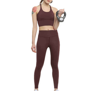 Ladies Yoga Outfit Seamless <b>Crop</b> <b>Top</b> & High Waist Shorts Moisture Wicking Fabric for Running Stretching Yoga 2-Piece Set - Product Image 1