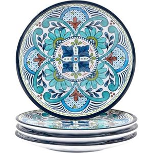 Stylish Printed <b>Melamine</b> <b>Dinner</b> Plates <b>Set</b> Perfect for Modern Kitchen Tableware - Product Image 1