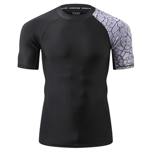 Men Rash Guard <b>Compression</b> T <b>Shirt</b> Short Sleeve Swim <b>Shirt</b> UV Protection Quick Dry Custom Branding Bulk - Product Image 2