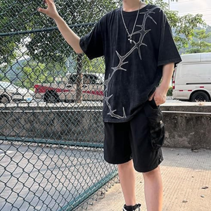 Nouveauté 2026 – T-shirts décontractés vintage à col rond et manches courtes, séchage rapide, respirants, coupe oversize, style streetwear, délavés à l'acide, pour hommes et femmes - Product Image 3