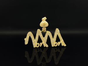 Pendentif Lettre Personnalisé en Acier Inoxydable 925 Plaqué Or avec Diamants Glacés et Strass, Breloque Hip Hop Unisexe - Product Image 3