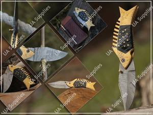 มีดพับเหล็กดามัสกัสอุตสาหกรรมแกะสลักด้วยมือ คุณภาพสูง สำหรับใช้งานทั่วไป ตกปลา พกพาสะดวก EDC OEM/ODM เหมาะสำหรับเดินป่า ตกปลา ตั้งแคมป์ - Product Image 5