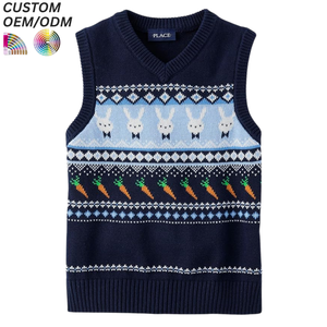 Suéter Clásico de Punto Personalizado para Niños, Transpirable, Ecológico, de Algodón, Tejido a Máquina, Informal, para Invierno, OEM, ODM, Venta al Por Mayor - Product Image 5