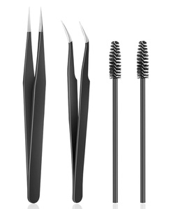 Ensembles de pinces à cils, pinces à cils droites et courbées, pinces à cils en titane arc-en-ciel - Product Image 1
