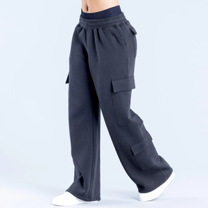 Pantalones Cargo para Mujer, Cintura Alta, Felpa de Algodón, Joggers con Cintura Elástica, Pantalones para Mujer - Product Image 2