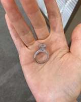 Bague de luxe classique en argent sterling 925 de haute qualité avec moissanite taille brillant, plaquée or 14 carats, sertie à griffes, certifiée GRA
