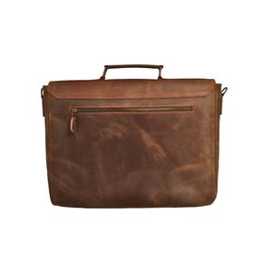 Bolso para portátil de cuero con cierre de cremallera y correa para el hombro, hecho con cuero de primera calidad, impermeable, sostenible y duradero. - Product Image 2