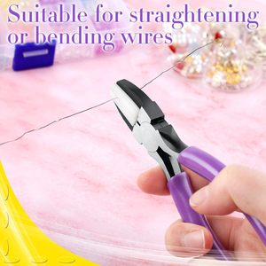 Pince à bec plat double en nylon de 5,5 pouces en acier inoxydable, outil de façonnage et de pliage de fil à mâchoires souples pour la fabrication de bijoux, la réparation et l'artisanat DIY - Product Image 2