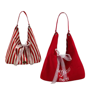 <b>Women</b>’s Reversible <b>Shoulder</b> Tote <b>Bag</b> with Polka Dot Design, Script Lettering and Long Handles - Product Image 2