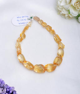 ลูกปัดซิทรินธรรมชาติทรงเหลี่ยมขนาด 10 นิ้ว ลูกปัดซิทรินธรรมชาติทรงเหลี่ยมสำหรับทำเครื่องประดับอัญมณีชั้นดี - Product Image 2