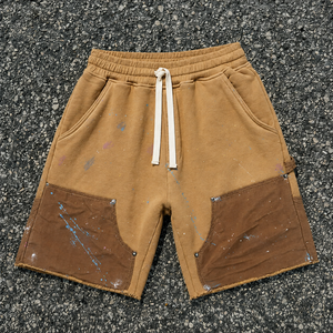 Shorts Homme Personnalisés Vintage Délavés pour Streetwear, en Molleton de Coton Épais, Ourlet Brut, Coupe Ample et Décontractée, Idéal Été - Product Image 5