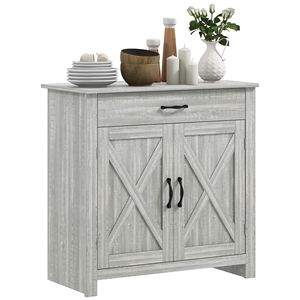 Credenza in Stile Rustico con Ante Scorrevoli Regolabili e Cassetto Bar per Cucina o Soggiorno - Product Image 1