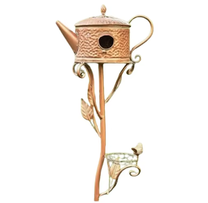 Maisons pour oiseaux en métal galvanisé, style rustique naturel, faites à la main en Inde, modernes, pour jardin extérieur, best-sellers, meubles pour animaux de compagnie - Product Image 5