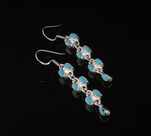 Natural Turquoise <b>Earrings</b> 925 Sterling <b>Silver</b> Handmade Blue Gemstone Jewelry Wholesale Authentic Turquoise <b>Dangle</b> <b>Earrings</b> - Product Image 1
