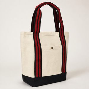 Bolsa de Lona Personalizada con Bolsillo Frontal 33x27x10.5 cm, Diseño de Rayas Bicolor, Logotipo Personalizado, Fabricante Mayorista OEM ODM, Exportador - Product Image 4