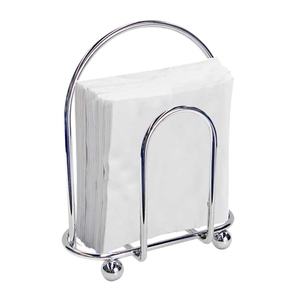 Wholesale Luxury Gold Metal Napkin Holder with Solid Wooden Base Flat Square Tissue <b>Stand</b> Outdoor <b>Weighted</b> Arm Tissue Dispenser - Product Image 2