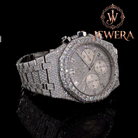 Montre analogique de luxe Mossinate en acier inoxydable avec diamants, mouvement mécanique automatique, haute qualité, élégante et tendance pour hommes et femmes