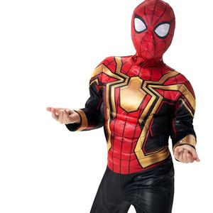 Spider-Man Superhero Kids <b>Costume</b> Black Red Gold Jumpsuit Boys Halloween Cosplay Outfit Cartoon Children Size - Product Image 4