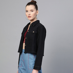 OEM Women's Denim <b>Jackets</b> Women Casual <b>Jean</b> Outwear Fall <b>Jacket</b> Denim Button up Coat Oversize Denim <b>Jacket</b> for <b>Ladies</b> - Product Image 2