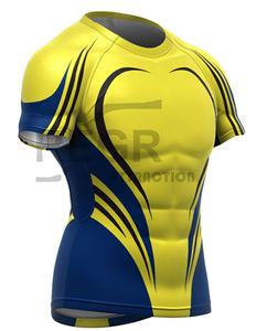 Chemises de sport de Compression, surf à manches longues, Logo personnalisé UV BJJ Rashguard MMA Sublimation hommes éruption Guard DHL Sublimation FEDEX OEM - Product Image 1