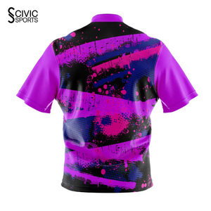 เสื้อโปโลโบว์ลิ่งพิมพ์ลายตามสั่งสำหรับผู้ชาย ผ้าโพลีเอสเตอร์แห้งเร็ว ระบายอากาศได้ดี เหมาะสำหรับเล่นกีฬา - Product Image 4