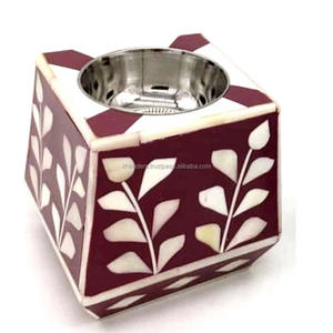 Brûleur à Bakhoor en résine avec incrustation de nacre royale, porte-encens de luxe pour Oud arabe, décoration du Ramadan et cadeaux de l'Aïd - Product Image 1