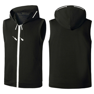 Débardeur à capuche sans manches pour homme en coton, séchage rapide, respirant, vêtement de sport, personnalisable avec logo, pour fitness - Product Image 6