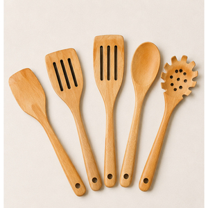 Cuillères de cuisine en bois à prix d'usine, antiadhésives, résistantes à la chaleur, ensemble d'ustensiles de cuisine en bois, cuillères de cuisine pour ustensiles de cuisson antiadhésifs - Product Image 3