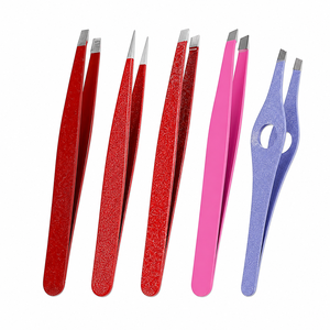 OEM Professional Stainless Steel Eyebrow Tweezers Beauty <b>Tools</b> <b>Pointed</b> and Slanted Tip Economically Priced - Product Image 1