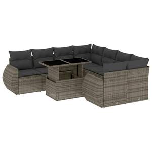 Juego de Sofás de Jardín de Ratán PE Gris con Reposabrazos Ajustables Grandes, Muebles de Exterior Premium con Asientos Cómodos - Product Image 2