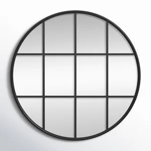 Circular Geometric <b>Wall</b> <b>Mirror</b> Abstract Minimalist Design Glass Home Decor Living Room Accent <b>Mirror</b> - Product Image 2