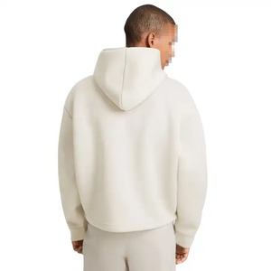Regular Fit Crop Hooded Sweatshirt Unisex Solid Color Casual Long Sleeve Fleece 100% Cotton Eco-Friendly Pocket Spring Wear - Product Image 3