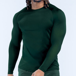 Custom <b>Logo</b> Men's Training O-Neck Compression Long Sleeve Comfortable Breathable & Good Quality Quick Dry T-Shirts - Product Image 3