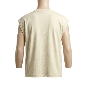 Private Label Heavyweight Sleeveless T-Shirt Custom DTF Print Brand Logo Oversized Streetwear Boxy Tank <b>Top</b> Manufacturer Bulk - Product Image 5