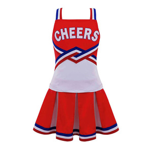 Ensemble d'uniformes de cheerleading KCHS, bleu marine et jaune, en polyester, avec impression par transfert thermique, logo frontal, robe sans manches avec pompons pour adultes - Product Image 3