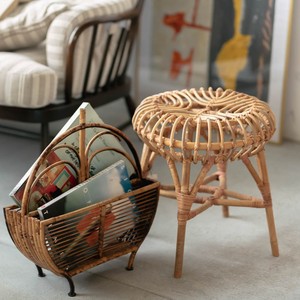 Dark brown rattan <b>stool</b> chair premium natural material <b>ottoman</b> poufs handcrafted pouf <b>stools</b> - Product Image 6
