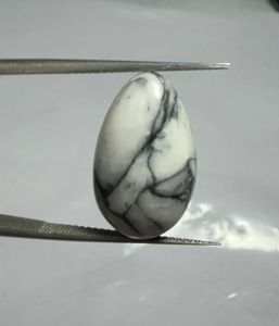 Cabochon de Jaspe Pinolithe Naturel, Pierre Précieuse en Cristal pour Création de Bijoux, Fourniture de Pierres de Guérison, Blanc et Noir - Product Image 2