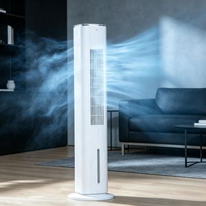 Ventilatore Rinfrescante 3-in-1 Bianco da 42FT con Umidificatore, Raffrescatore Evaporativo, Spina EU, 3 Modalità, 3 Velocità, Timer 12H per Uso Domestico - Product Image 1