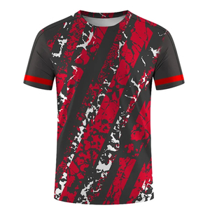 T-shirt sportif pour homme en jersey tricoté 100% coton, bleu uni, manches courtes, col rond, coupe ample, séchage rapide, écologique, 220g - Product Image 3