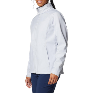 Chaqueta Cortavientos Gris Claro para Mujer, Manga Larga, Cierre de Cremallera, Cuello Alto, Color Sólido, Estilo Casual, Largo Regular - Product Image 4