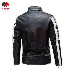 Veste en cuir pour homme, nouveau style, couleur unie, personnalisation de la marque, haute qualité, tailles plus grandes, OEM ODM - Product Image 4