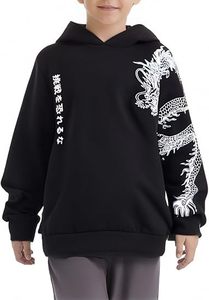 Sudadera con Capucha para Hombre con Estampado de Dragón Negro, Sudadera Holgada de Punto con Mezcla de Algodón, Ropa Casual de Otoño - Product Image 4