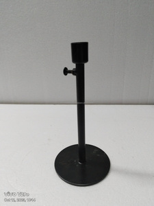 Taper Metal Iron Up Down Candle Stands con base redonda Candelabros de boda de hierro forjado negro - Product Image 4