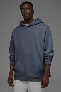 Sweat-shirt à capuche surdimensionné en coton biologique lourd pour homme avec logo personnalisé, vêtements écologiques pour l'hiver, fabriqué sur commande - Product Image 5