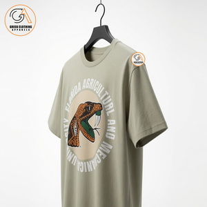 เสื้อยืดคอกลมแขนสั้นสีพื้นสำหรับผู้ชาย FAMU ทรงปกติ ผ้าเจอร์ซีย์คอตตอนอย่างดี เป็นมิตรกับสิ่งแวดล้อม ระบายอากาศได้ดี - Product Image 3