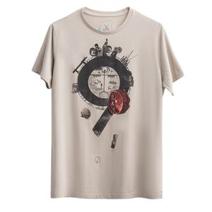 T-shirt décontracté pour homme 100% coton à séchage rapide respirant avec manches courtes et motif de cou sérigraphié sur mesure - Product Image 1