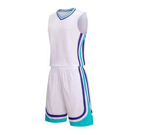 Conjunto de Camiseta de Baloncesto Blanca para Hombre, Cuello en V, Sin Mangas, Poliéster que Absorbe la Humedad, Uniforme para Todas las Temporadas, Ropa Deportiva para Adultos - Product Image 3