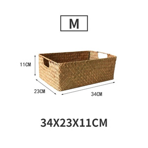 Cesta de Almacenamiento Rectangular de Ratán 30X20X10CM Diseño Minimalista para Organización de Sala de Estar - Product Image 2