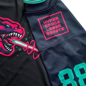 Venta al por Mayor de Camisetas de Hockey sobre Hielo con Cuello Redondo y Cordones, Personalizables con Serigrafía, Uniformes de Práctica de Hockey, 100% Algodón, Logotipo Personalizado - Product Image 5