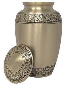 Imperial Brass Adult Cremation Funeral Memorial Urn <b>Ash</b> <b>Keepsake</b> Holder Featuring Decorative Secure Threaded Lid Elegance - Product Image 3